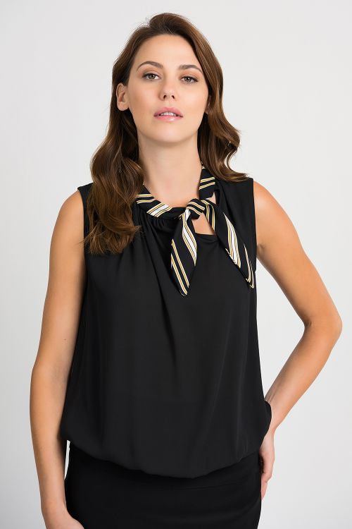 Joseph Ribkoff Black/White/Gold Top Style 201275