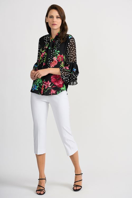 Joseph Ribkoff Black/Multi Blouse Style 201323