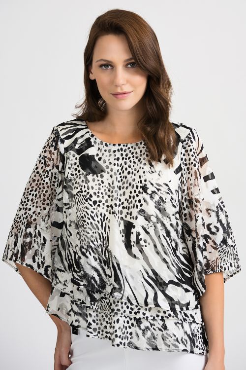 Joseph Ribkoff Black/White Top Style 201420