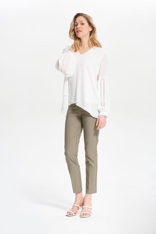 Joseph Ribkoff Eucalyptus Pleated Cropped Pants Style 201483