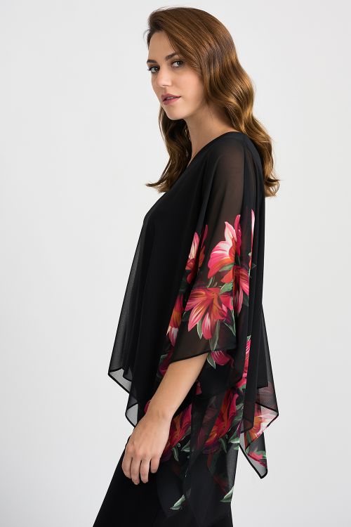 Joseph Ribkoff Black/Multi Top Style 201496