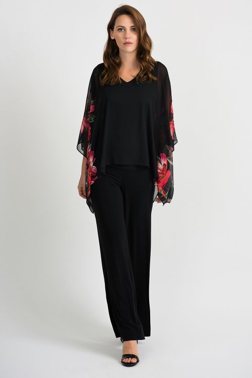 Joseph Ribkoff Black/Multi Top Style 201496