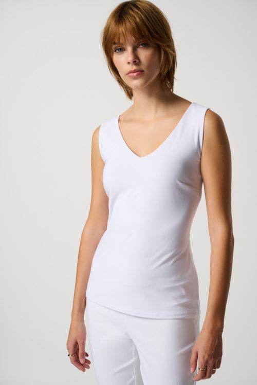 Joseph Ribkoff White Classic V-Neck Cami Style 201546