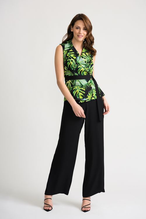 Joseph Ribkoff Black/Green/Multi Jumpsuit Style 202206