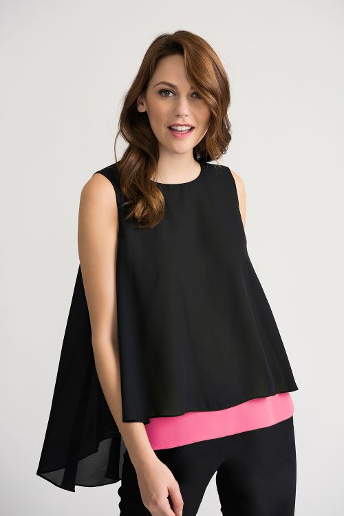 Joseph Ribkoff Black/Pink Top Style 202381