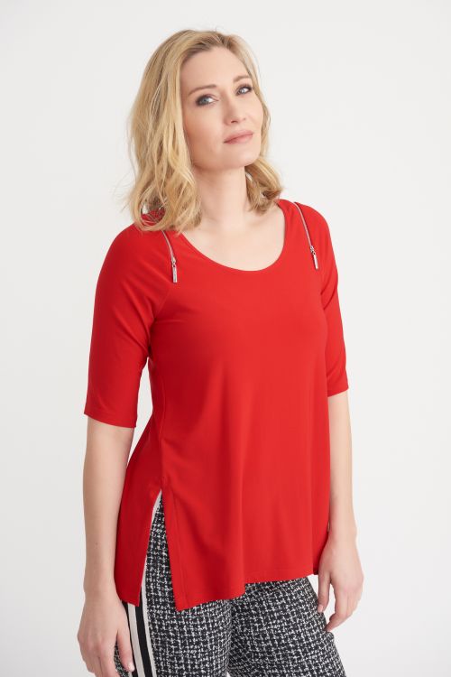 Joseph Ribkoff Lipstick Red Top Style 203166