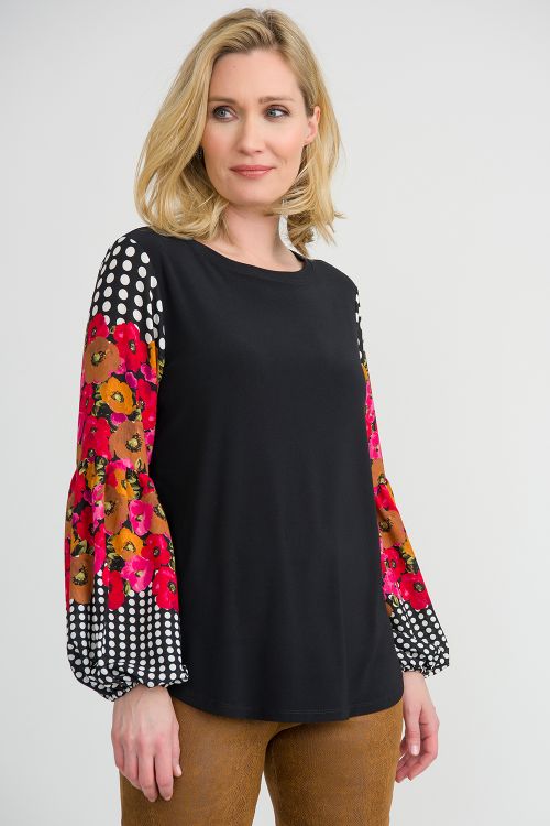 Joseph Ribkoff Black/Multi Top Style 203213