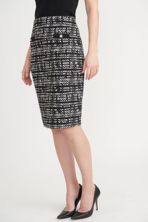 Joseph Ribkoff Black/ Off White Skirt Style 203334 