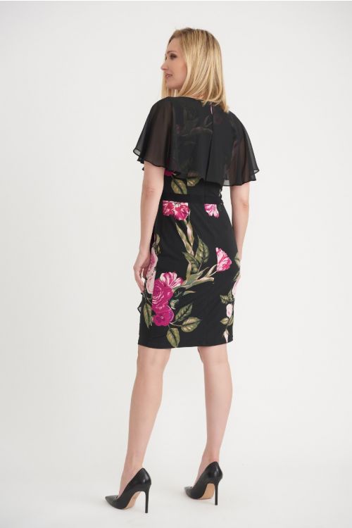 Joseph Ribkoff Floral Print Sheer Cover Dress Style 203355