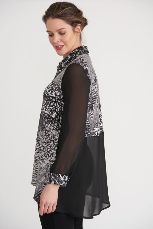 Joseph Ribkoff Black/Vanilla Blouse Style 203405