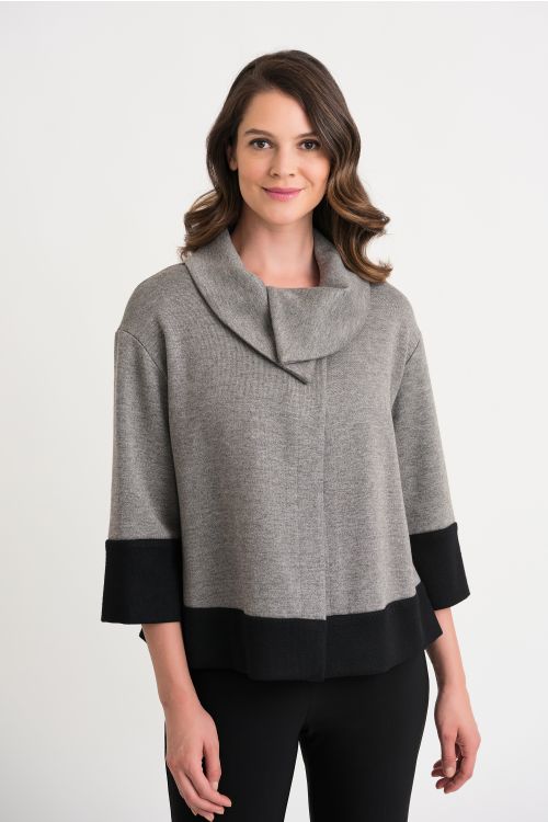 Joseph Ribkoff Grey/Black Jacket Style 204089