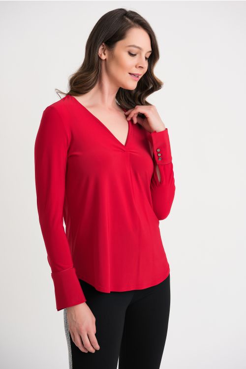 Joseph Ribkoff Lipstick Red Top Style 204265