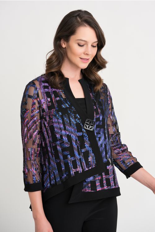 Joseph Ribkoff Purple/Multi Jacket Style 204334