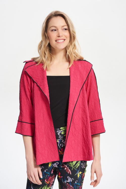 Joseph Ribkoff Fuchsia Constrast Trim Jacket Style 212045