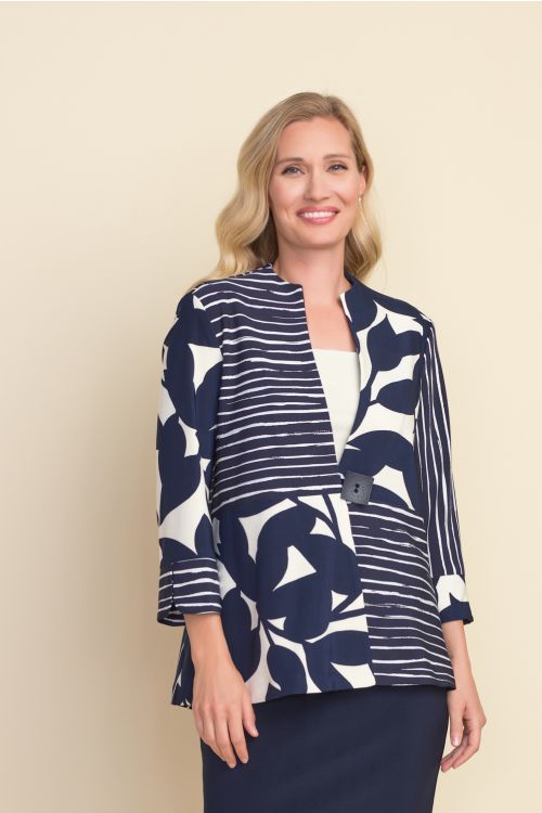 Joseph Ribkoff Midnight Blue/White Jacket Style 212046