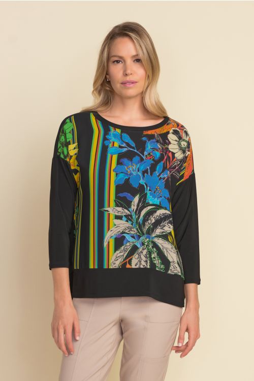 Joseph Ribkoff Black/Multi Top Style 212050 