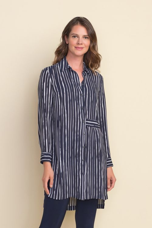 Joseph Ribkoff Midnight Blue/White Stripped Tunic Style 212082