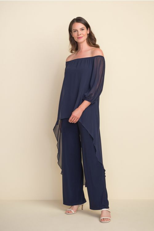 Joseph Ribkoff Midnight Blue Off-shoulder Jumpsuit Style 212148