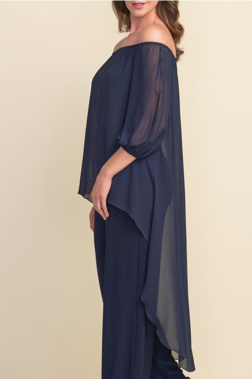 Joseph Ribkoff Midnight Blue Off-shoulder Jumpsuit Style 212148