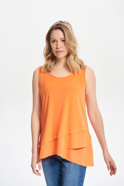 Joseph Ribkoff Tangerine Sleeveless Tiered Cami Style 212157