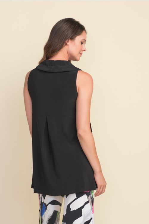 Joseph Ribkoff Black Drawstring Sleeveless Top Style 212175