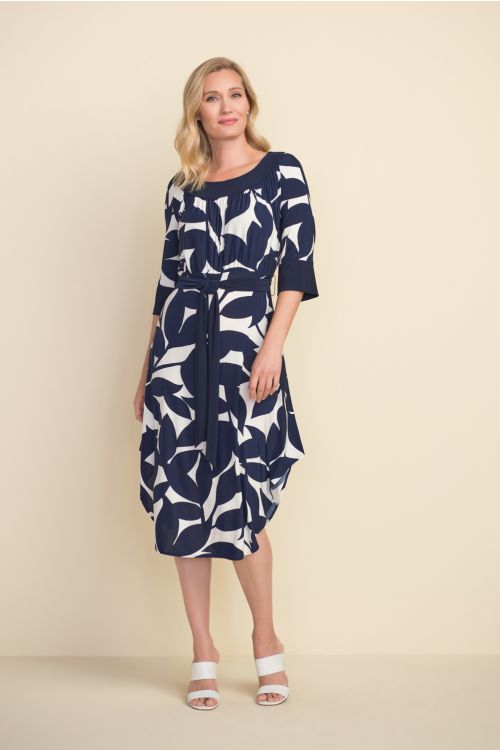 Joseph Ribkoff Navy/Off White Dress Style 212201