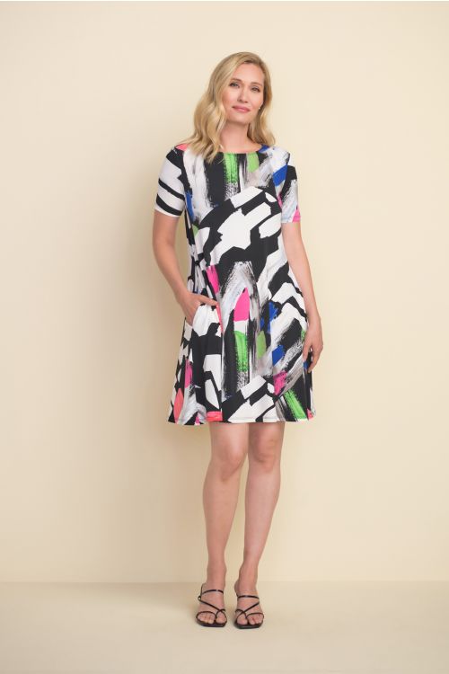 Joseph Ribkoff Black/White/Multi Dress Style 212224