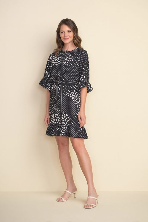 Joseph Ribkoff Black/White Dress Style 212249