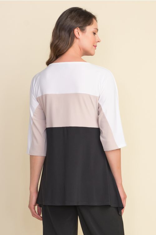 Joseph Ribkoff Black/Sand/White Tunic Style 212259