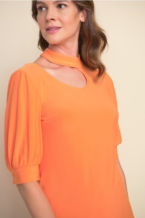 Joseph Ribkoff Tangerine Cut-Out Top  Style 212277