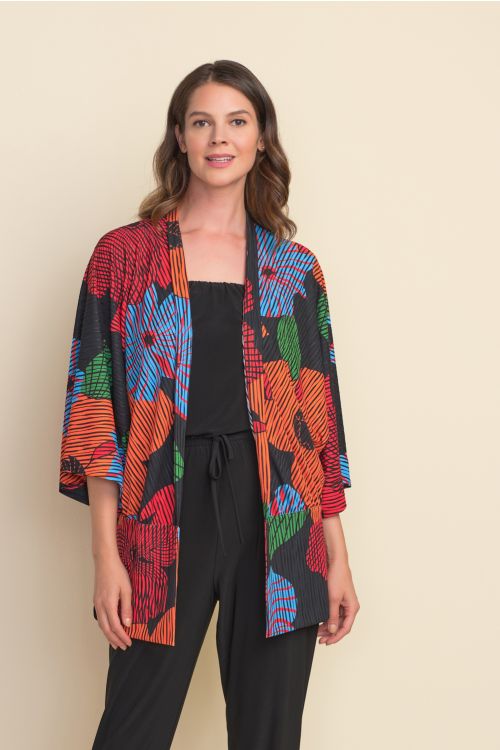 Joseph Ribkoff Black/Multi Cover Up Style 212310