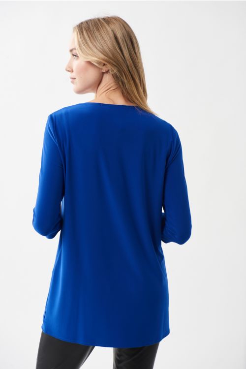 Joseph Ribkoff Royal Asymmetrical Hem Top Style 213003