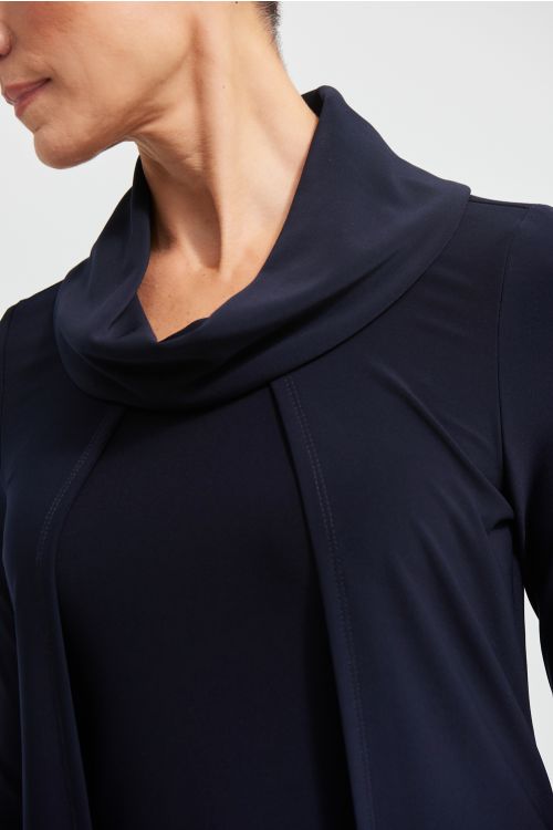 Joseph Ribkoff Midnight Blue Faux Layered Top Style 213047