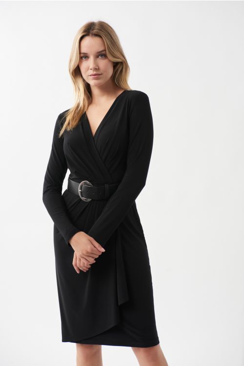 Joseph Ribkoff Black Wrap Dress Style 213103