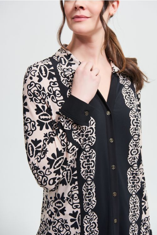 Joseph Ribkoff Black/Sand Blouse Style 213275