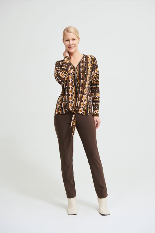 Joseph Ribkoff Black/Multi Geometric Print Top Style 213389