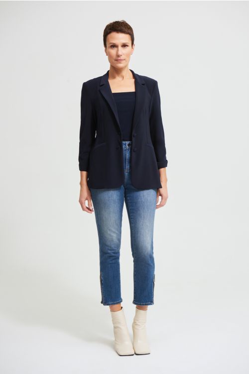 Joseph Ribkoff Medium Blue Denim Embellished Jean Style 213951 - Main Image