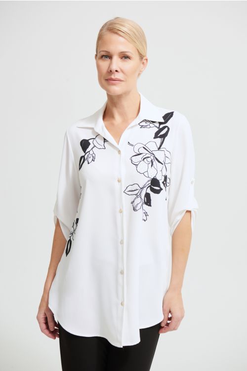 Joseph Ribkoff Vanilla Floral Blouse Style 213438