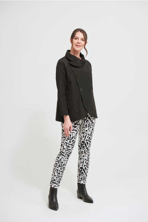 Joseph Ribkoff Black/Vanilla Abstract Print Pant Style 213696