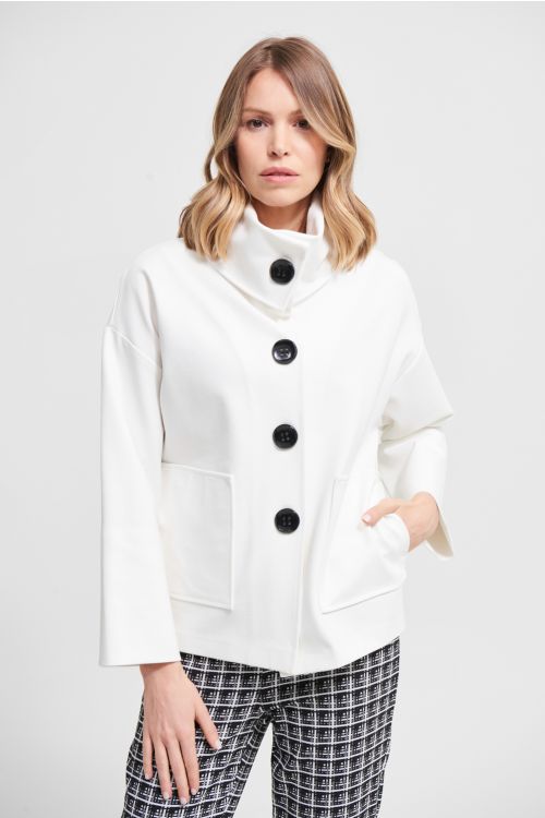 Joseph Ribkoff Vanilla Stand Collar Jacket Style 213665