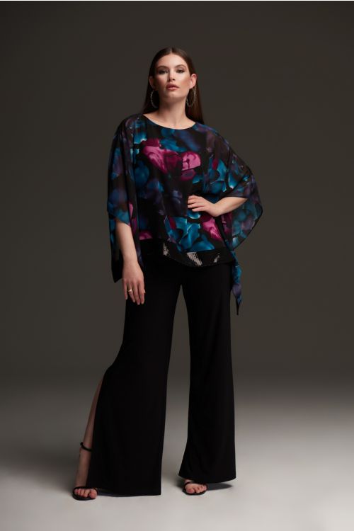 Joseph Ribkoff Black/Multi Floral Print Tunic Style 213716