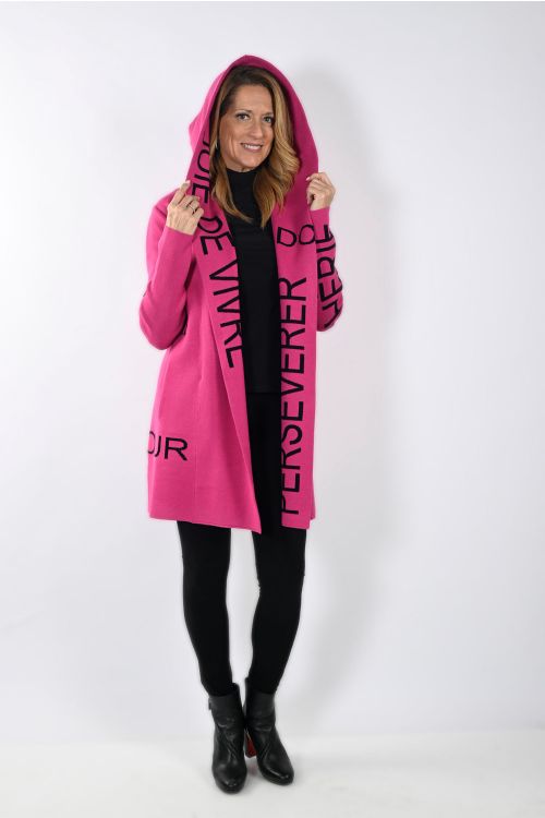 Frank Lyman Fuchsia/Black Cardigan Style 214144U