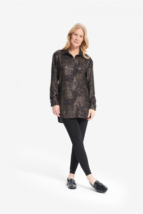 Joseph Ribkoff Black/Multi Shimmery Blouse Style 214186