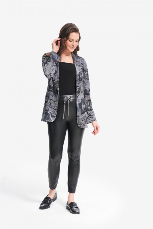 Joseph Ribkoff Black/Grey Newspaper Print Blazer Style 214187