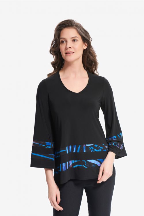 Joseph Ribkoff Black/Blue Abstract Print Tunic Style 214272