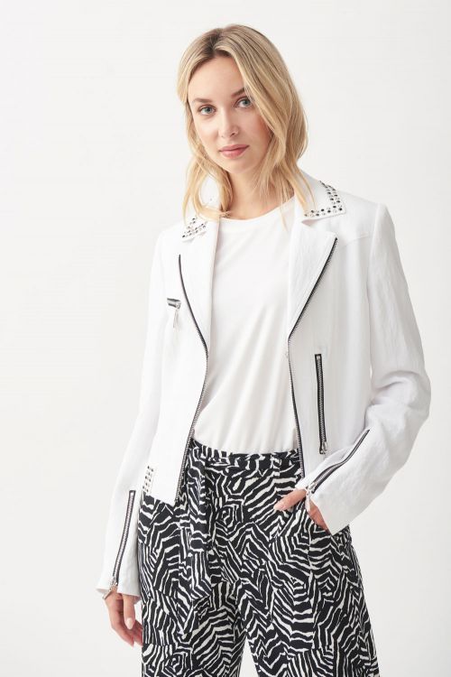 Joseph Ribkoff White Studded Jacket Style 221900