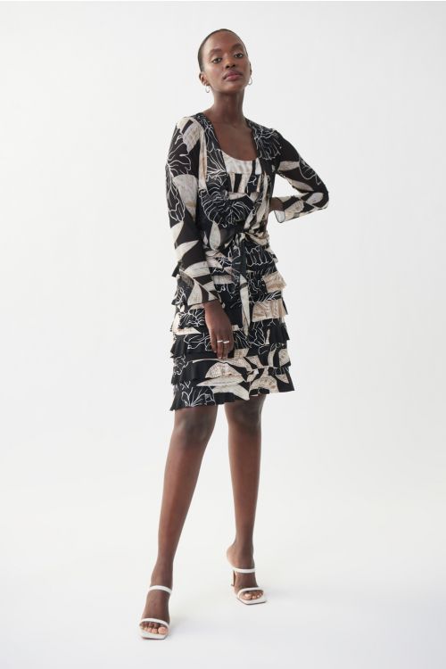 Joseph Ribkoff Black/Beige/Multi Two Piece Dress Style 222271-main