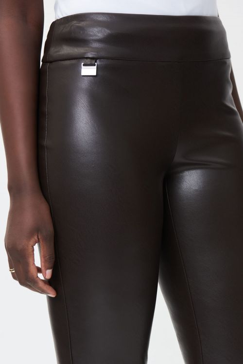 Joseph Ribkoff Mocha Faux Leather Pant Style 223196