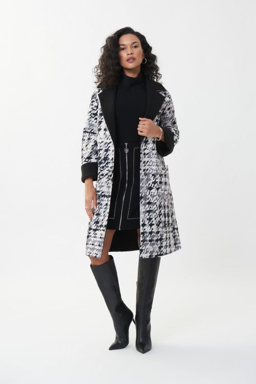 Joseph Ribkoff Reversible Vanilla/Black Coat Style 223906