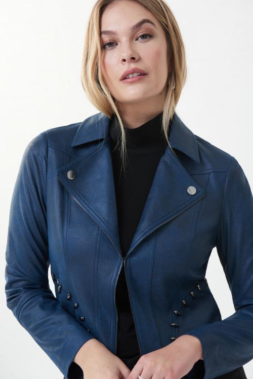 Joseph Ribkoff Nightfall Leatherette Jacket Style 223914